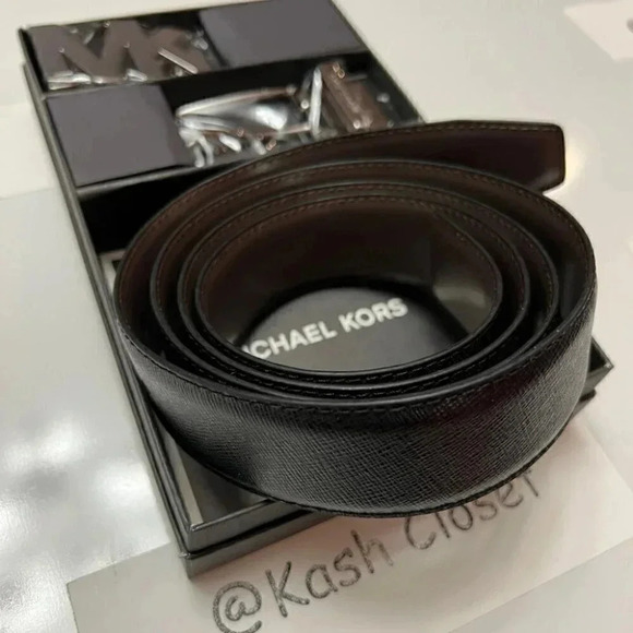 Michael Kors MK Mens Belt 4 in 1 Gift Set - Black/Brown - Picture 1 of 5